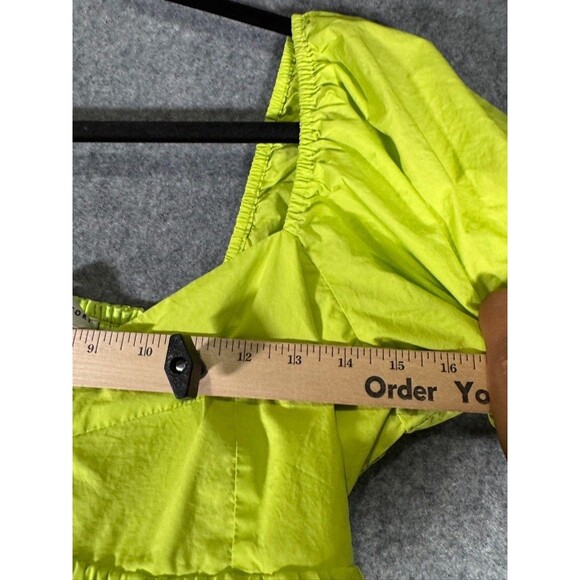 English Factory Top Women Medium green Short Sleeve Balloon Sleeve Peasant Boho‎ - Picture 4 of 7